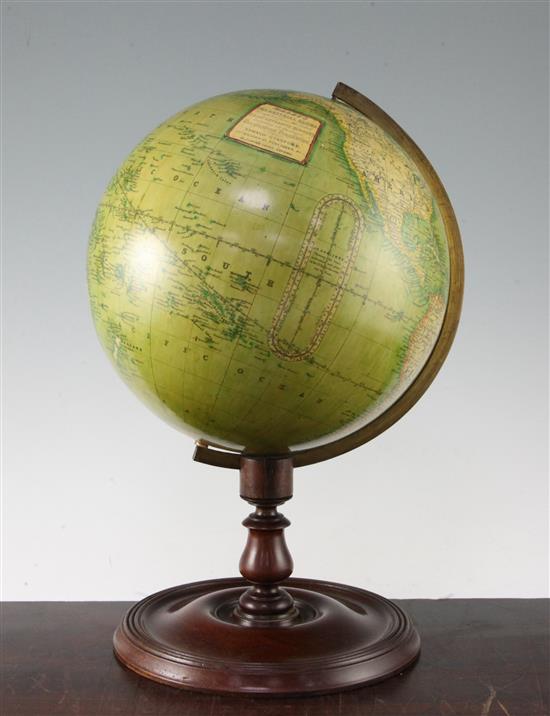 A Victorian Thomas Malby 9 inch terrestrial desk globe,
